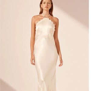 Shona Joy La Lune Halter Open Back
Maxi Dress